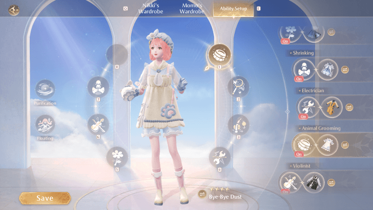 Change Outfits in Ability Set Up