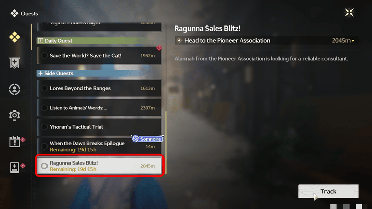 Wuthering Waves Ragunna Sales Blitz Side Quest Log.png