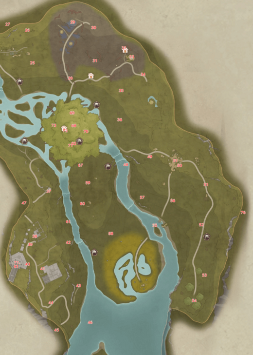 Wishing Woods Map - Whimstars Marked - West Side