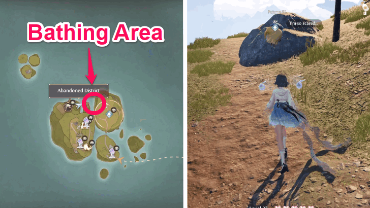 Go to the Bathing Area to Find PJ