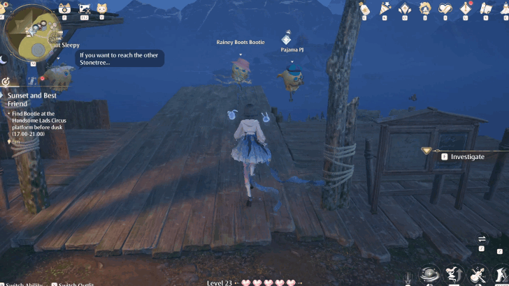 Find Bootie at the Handsome Lads Circus Platform Before Dusk