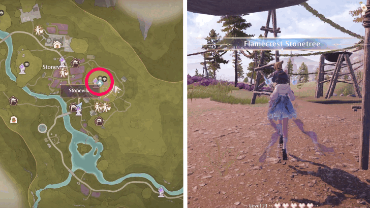 Find Chloe at the Top of the Flamecrest Stonetree