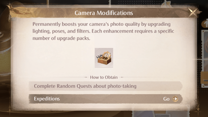 Infinity Nikki - How to Upgrade the Camera Upgrade Packs