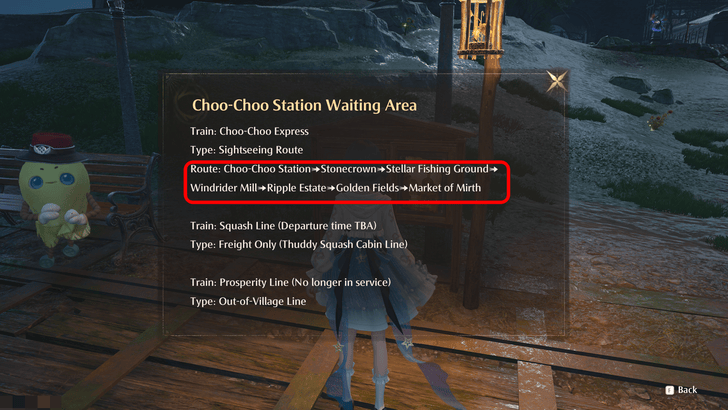 Infinity Nikki Check the Train Schedule Board