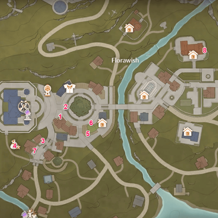Infinity Nikki - Florawish Shop Locations