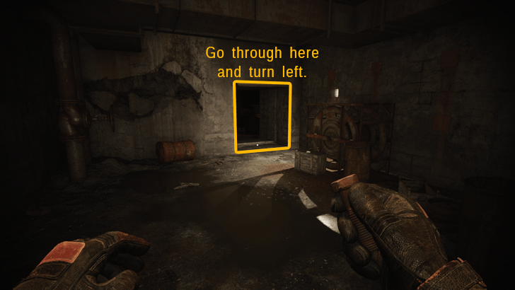 Room to Pipe with Yellow Ladder