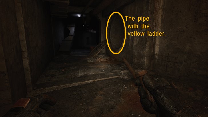 Pipe with Yellow Ladder