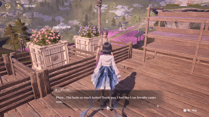 Infinity Nikki Talk to Elodie After Arranging the Flower Crates