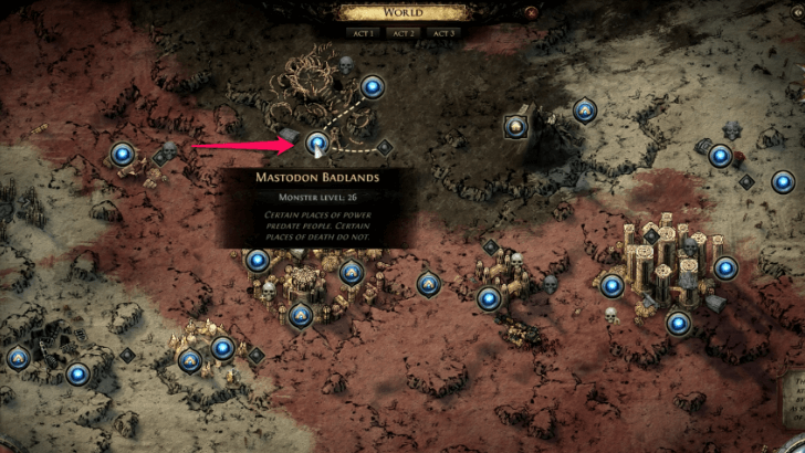 Mastodon Badlands Map