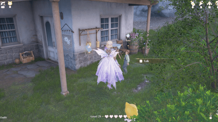 Infinity Nikki Give the Rainy Orchid to Toto During the Day