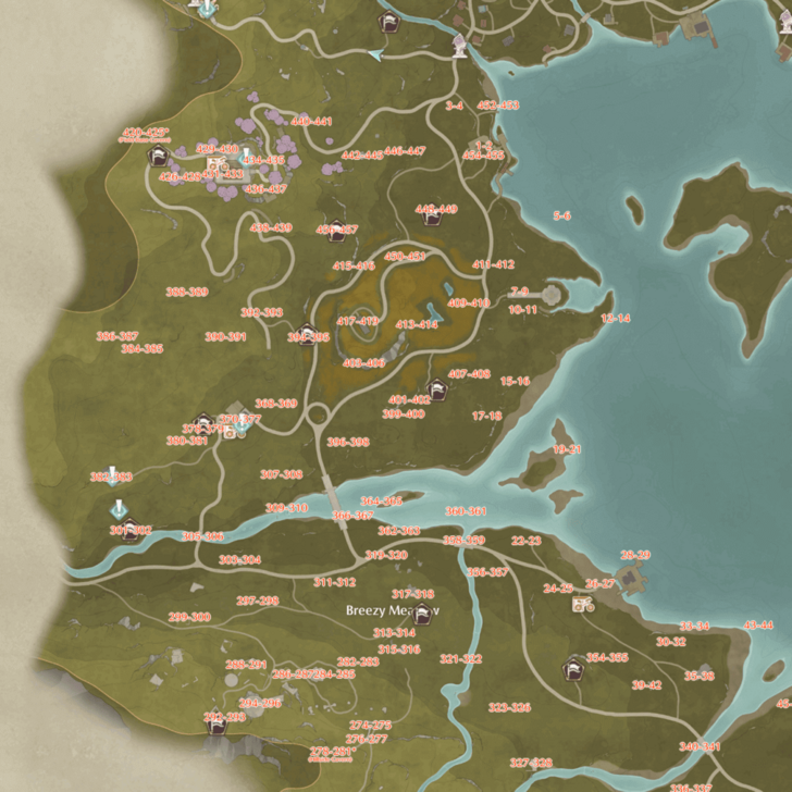 Infinity Nikki - Breezy Meadows Dew Locations - Top