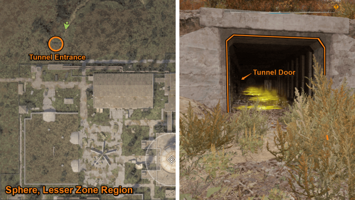 Sphere Underground Tunnel Door Location