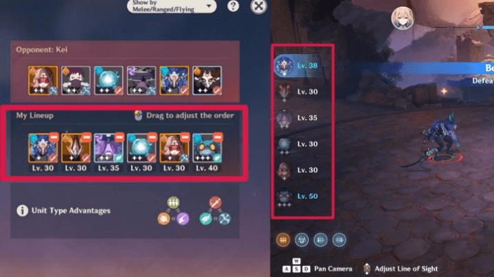 Genshin -  Organize your Combat Unit