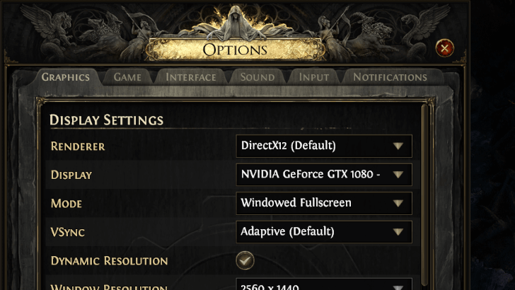Options Menu