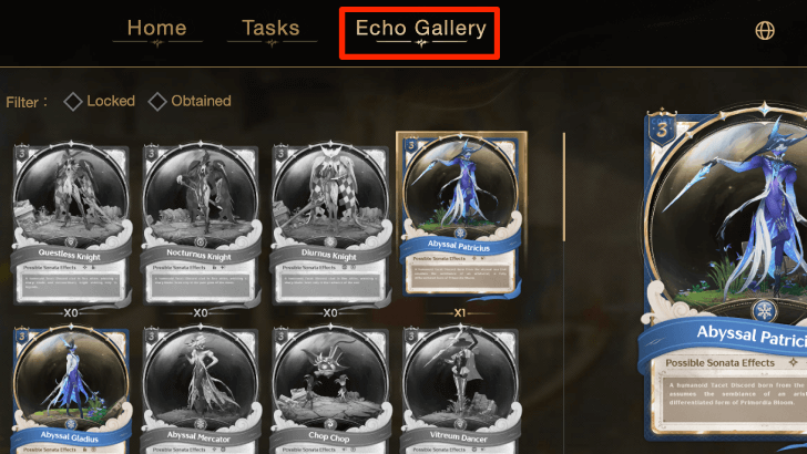 Go to Echo Gallery to See the List of all Cards