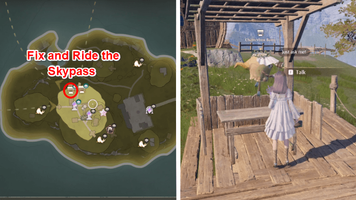 Infinity Nikki Repair the Windrider Mill Skypass Quest Location