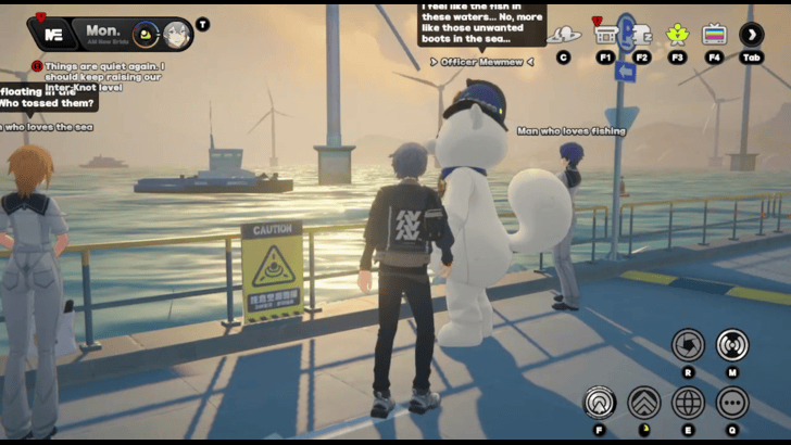 Talk to Officer Mewmew at the Bridge