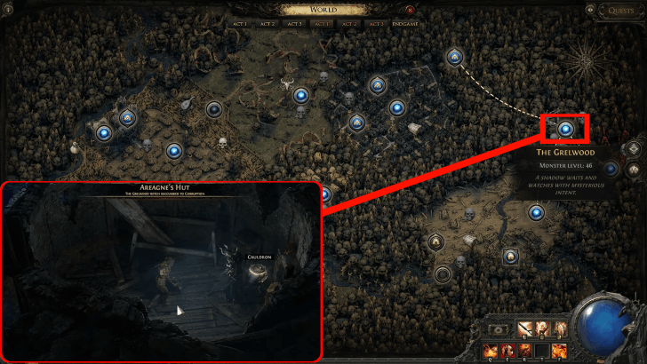 Path of Exile 2 - Areagne, Forgotten Witch Map Location
