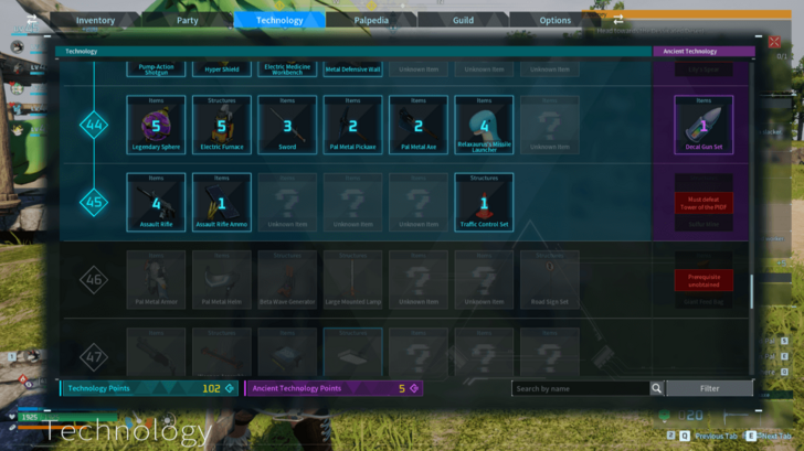 Palworld - Technology Tab