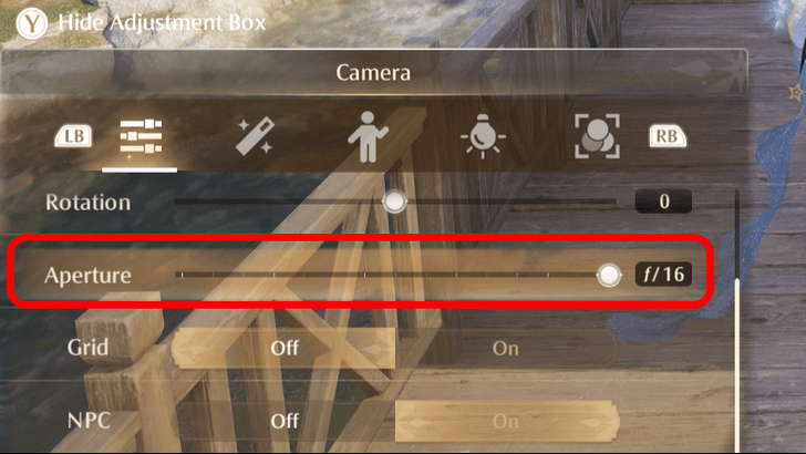 Infinity Nikki Aperture Set to f16.png