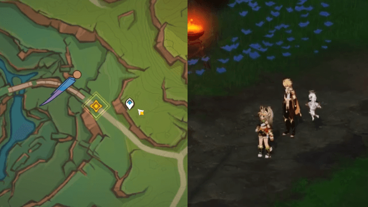 Genshin Impact As the Sun Rises and Sets Walkthrough - Follow the path to escort Kachina back to the tribe