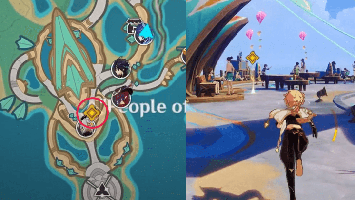 Genshin Impact As the Sun Rises and Sets Walkthrough - Go to the venue and wait for the feast to begin