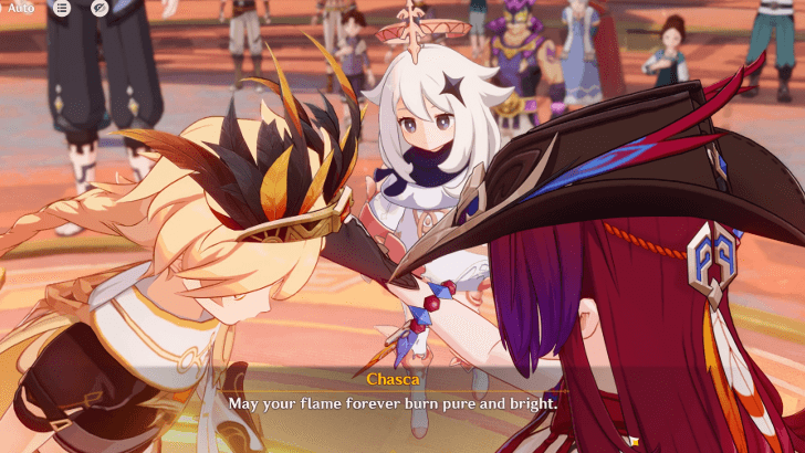 Genshin Impact When All Becomes a Monument Walkthrough - Talk to your companions