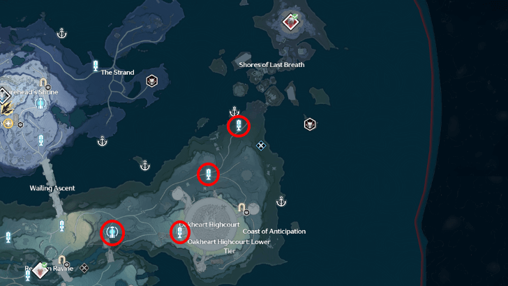 Wuthering Waves - Fagaceae Peninsula Resonance Beacon Locations.png