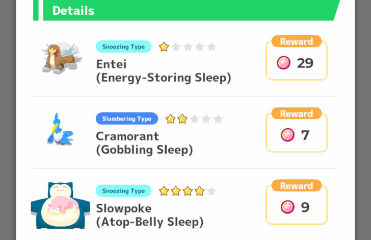 Dream Coins from Entei, Cramorant, and Slowpoke