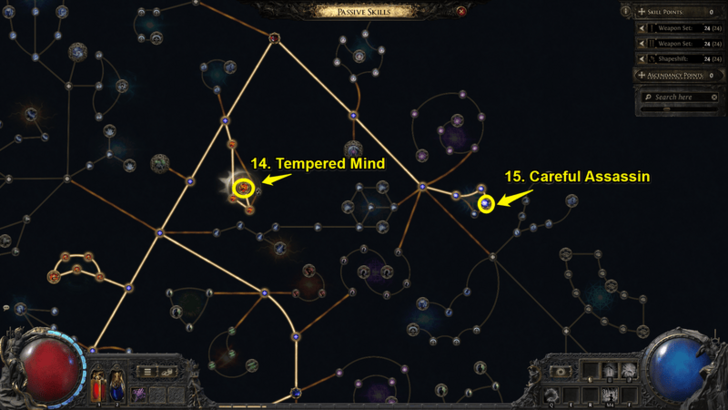 Path of Exile - Blood Mage Detonate Dead Tempered Mind Careful Assassin
