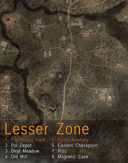 Lesser Zone Artifact Locations