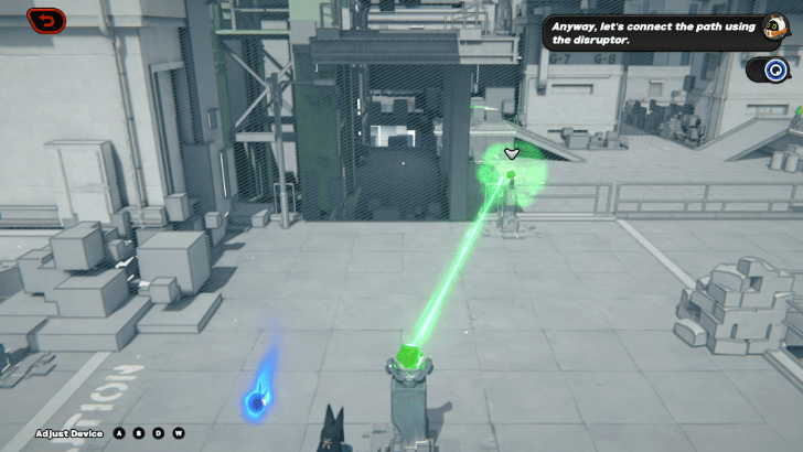 Point the Beam to the Second Beam Disruptor by the Ramp to the Elevator