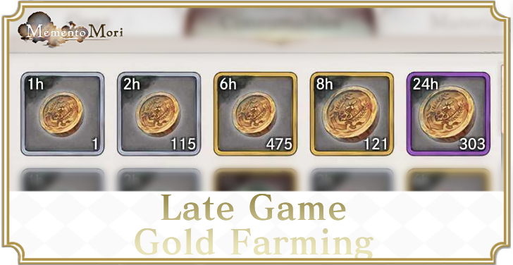 Late game gold farming