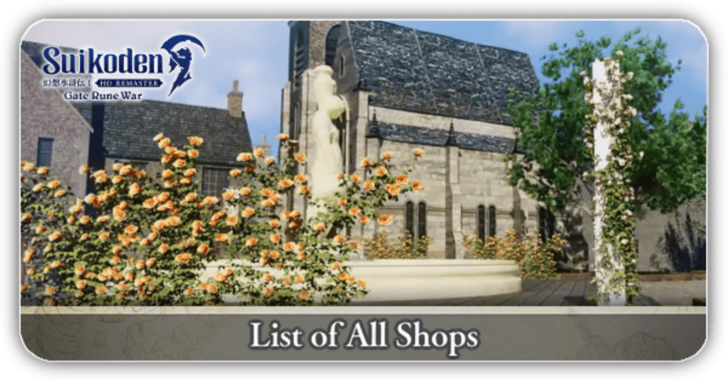 Suikoden I - Pre-Release List of Shops Banner