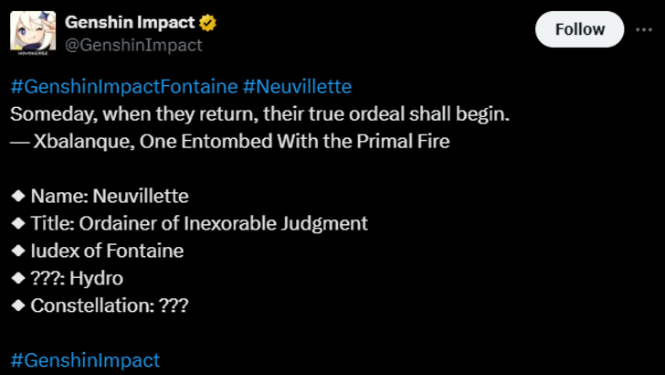 Xbalanque Mentioned in Neuvillette