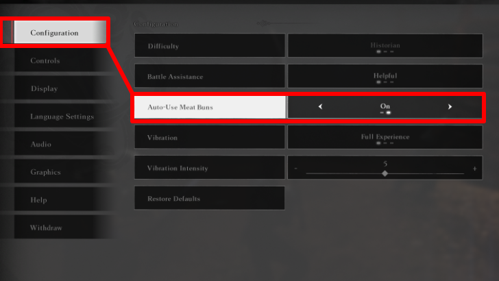 Dynasty Warriors Origins Auto-Use Meat Buns