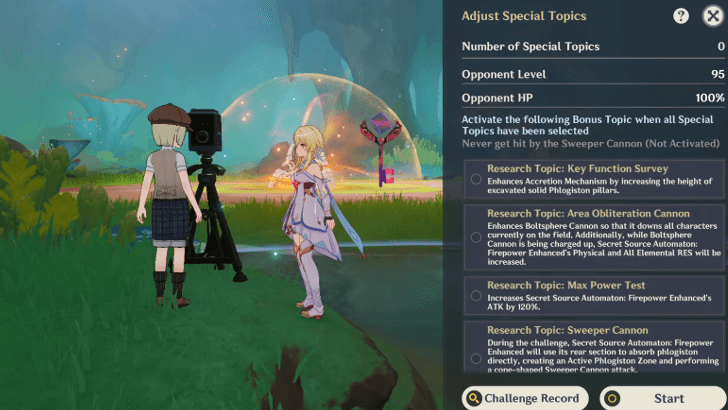 Genshin - Trail of Behemoths - Choose Special Topics