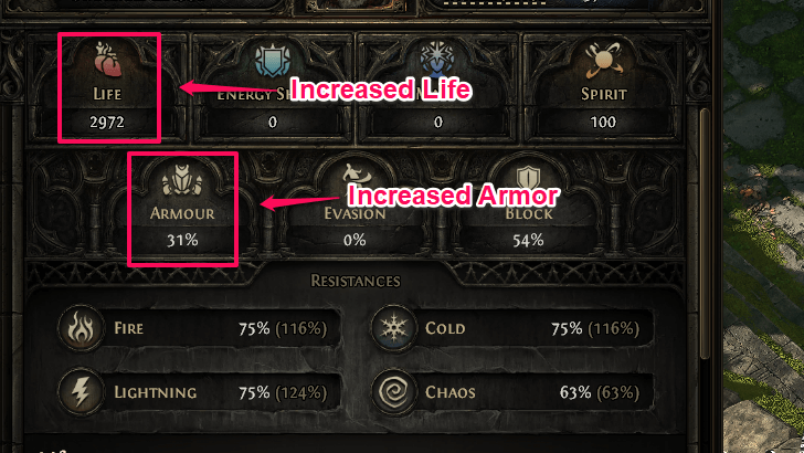 Increases Life and Armor