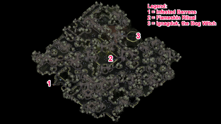 The Azak Bog Map Layout