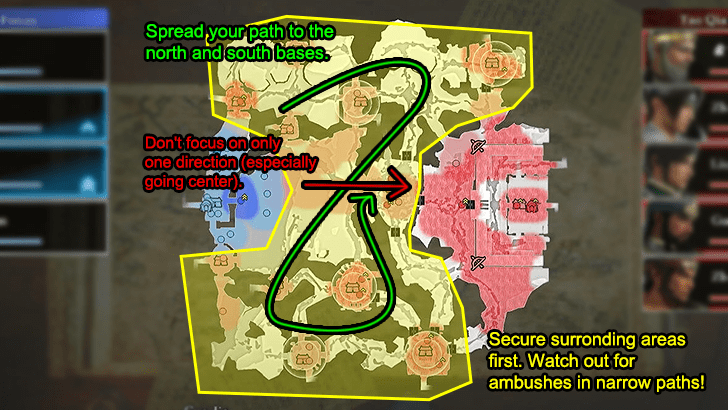 Battle of Xu Province Map Route