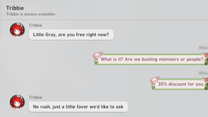 HSR - Check Message From Tribbie