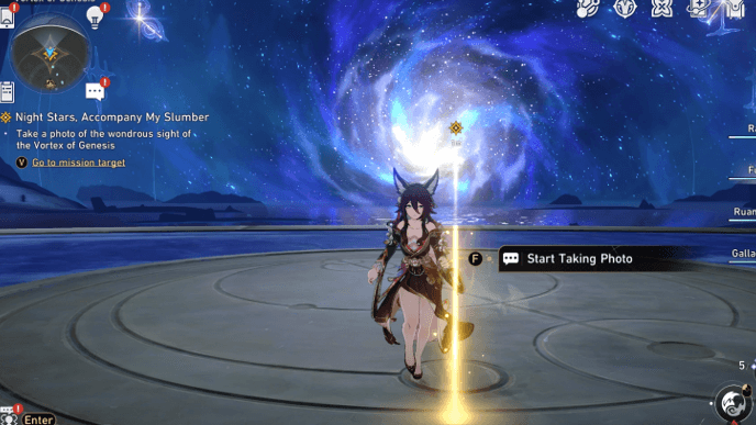 Honkai Star Rail - Night Stars, Accompany My Slumber Mission Guide - Take Photo of Vortex of Genesis