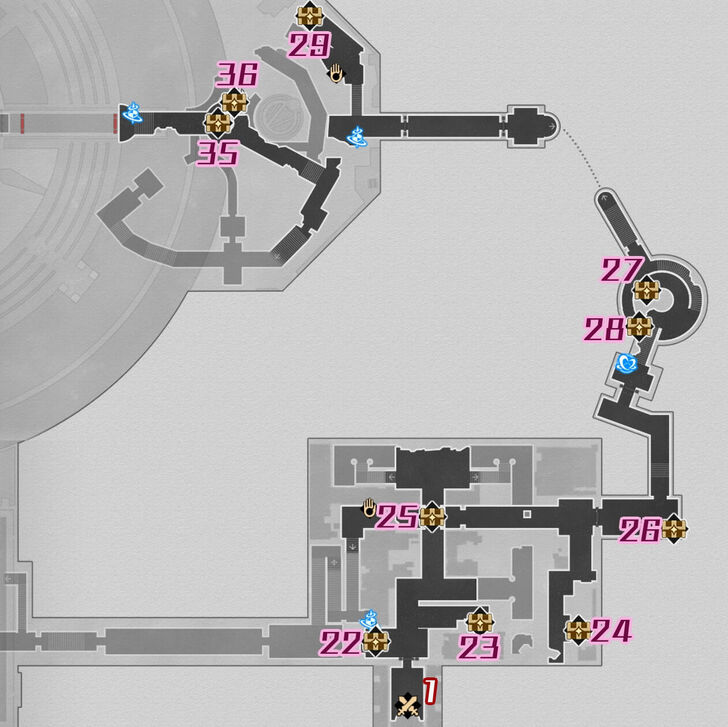 HSR Strife Ruins Castrum Kremnos F1 Northeast Chest Map