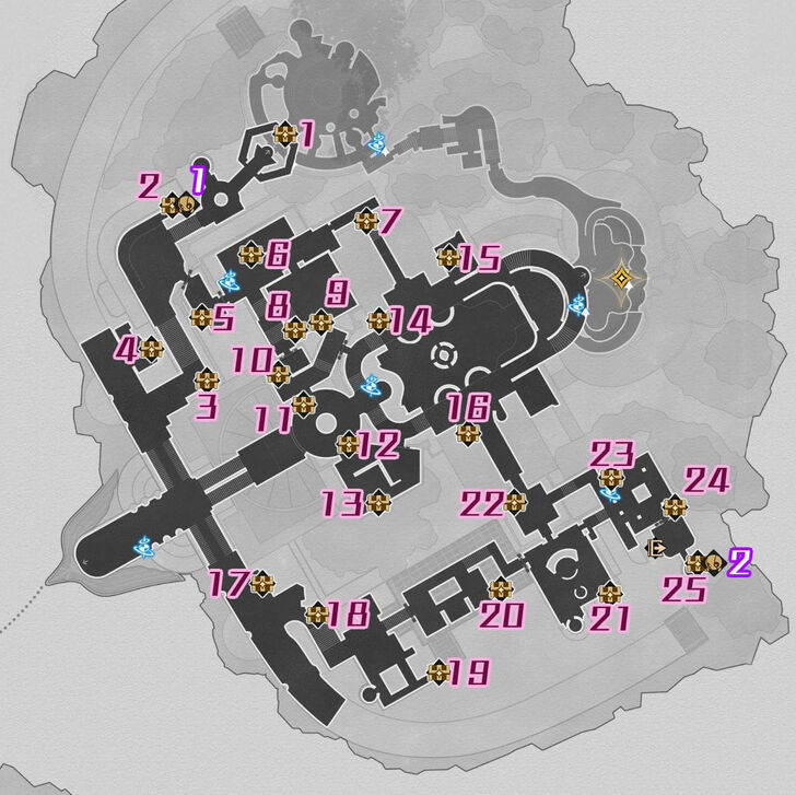 1 - HSR Eternal Holy City Okhema F1 Northeast Chest Map