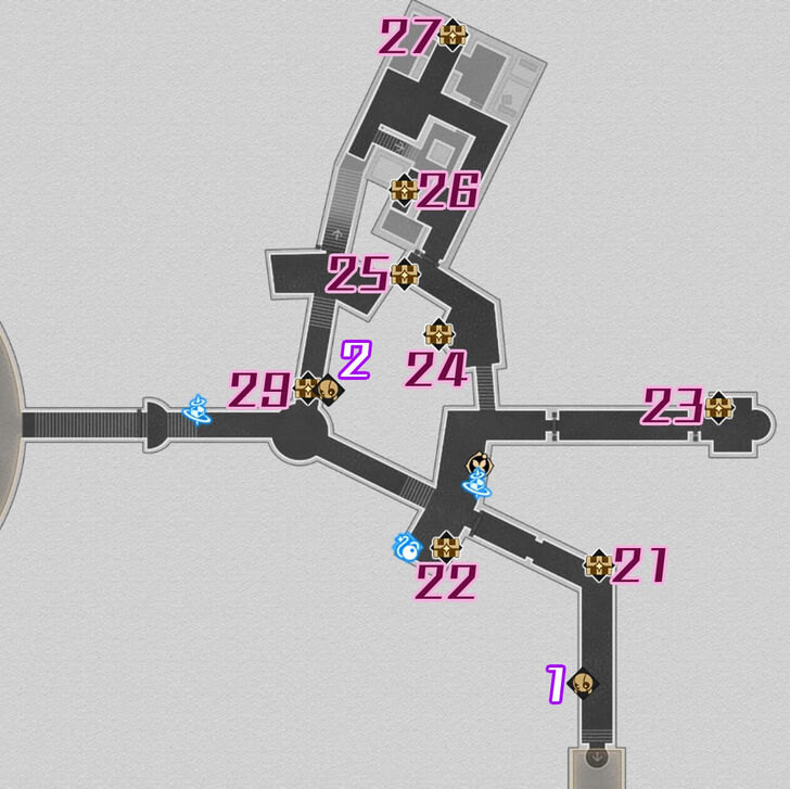 HSR Bloodbathed Battlefront Castrum Kremnos F1 North Chest Map