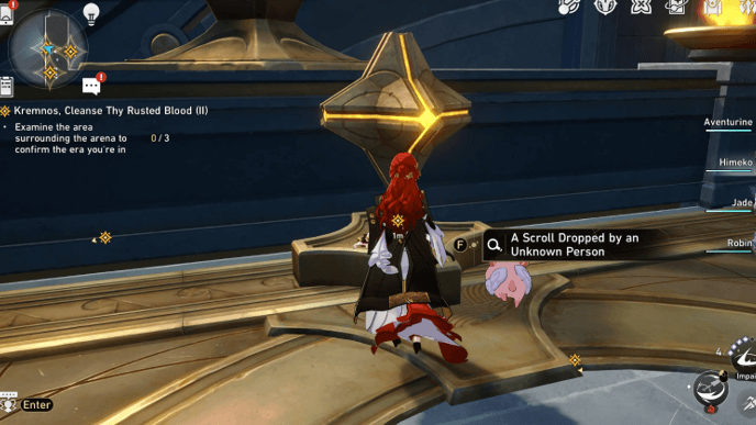 Honkai Star Rail - Kremnos, Cleanse Thy Rusted Blood Part II Mission Guide - Interact with the Scroll