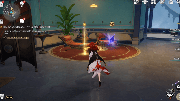 Honkai Star Rail - Kremnos, Cleanse Thy Rusted Blood Part II Mission Guide - Return to the Bath Chamber and Rest