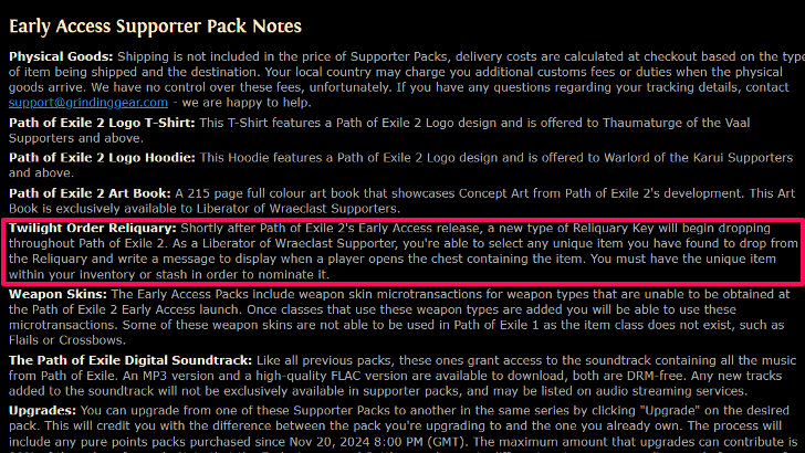 Early Access Supporter Pack Notes