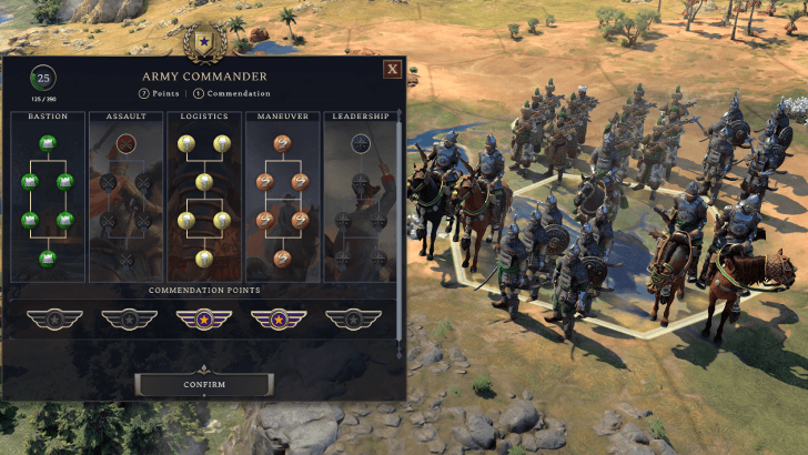 Army Commander skill trees