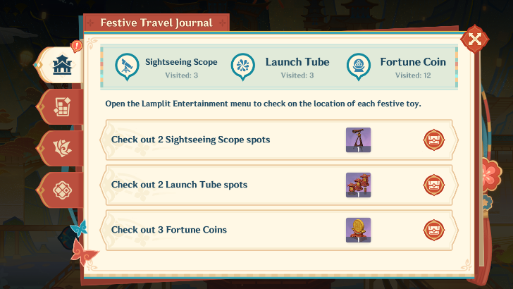 Genshin - Festive Travel Journal Rewards
